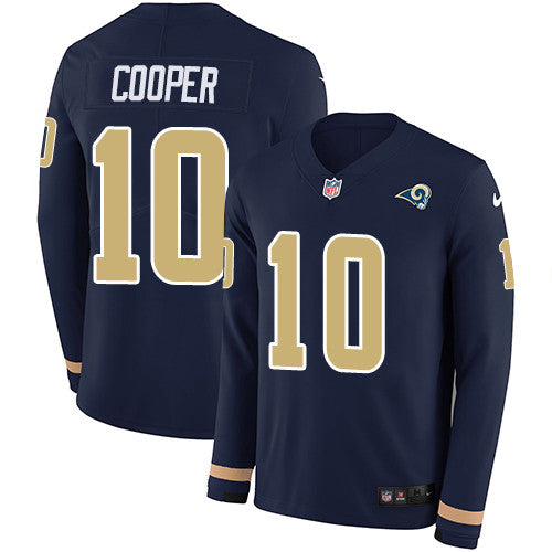 Nike Rams 10 Pharoh Cooper Navy Blue Team Color Mens Stitched Nfl Limited Therma Long Sleeve Jersey
