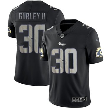 Nike Rams 30 Todd Gurley Ii Black Mens Stitched Nfl Limited Rush Impact Jersey