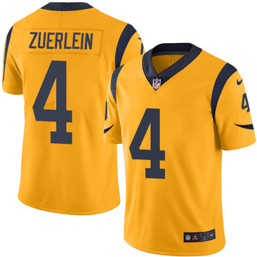 Nike Rams 4 Greg Zuerlein Gold Mens Stitched Nfl Limited Rush Jersey