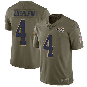 Nike Rams 4 Greg Zuerlein Olive Mens Stitched Nfl Limited 2017 Salute To Service Jersey