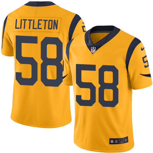 Nike Rams 58 Cory Littleton Gold Mens Stitched Nfl Limited Rush Jersey