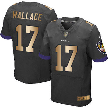 Nike Ravens 17 Mike Wallace Black Alternate Mens Stitched Nfl New Elite Gold Jersey