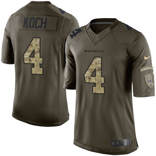 Nike Ravens 4 Sam Koch Green Mens Stitched Nfl Limited Salute To Service Jersey