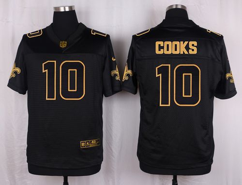 Nike Saints 10 Brandin Cooks Black Mens Stitched Nfl Elite Pro Line Gold Collection Jersey
