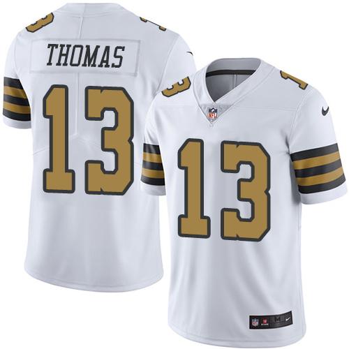 Nike Saints 13 Michael Thomas White Mens Stitched Nfl Limited Rush Jersey