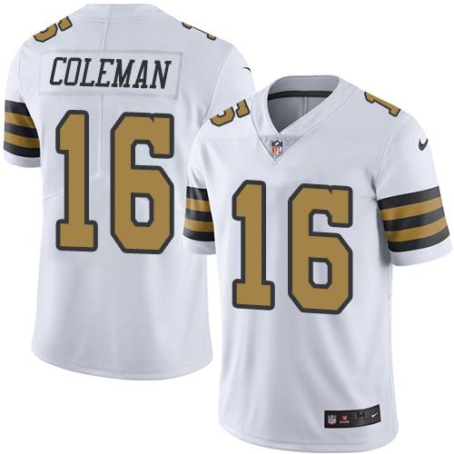 Nike Saints 16 Brandon Coleman White Mens Stitched Nfl Limited Rush Jersey
