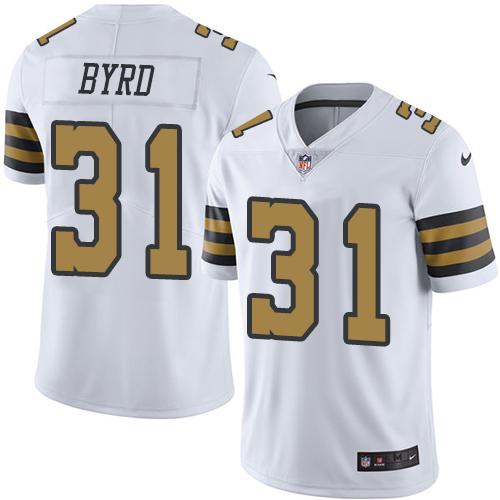 Nike Saints 31 Jairus Byrd White Mens Stitched Nfl Limited Rush Jersey