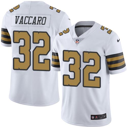 Nike Saints 32 Kenny Vaccaro White Mens Stitched Nfl Limited Rush Jersey
