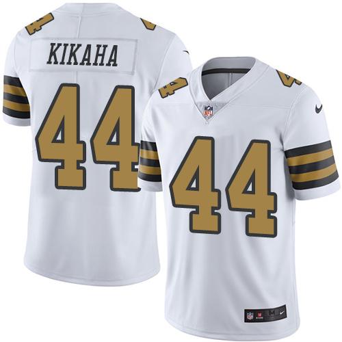 Nike Saints 44 Hauoli Kikaha White Mens Stitched Nfl Limited Rush Jersey