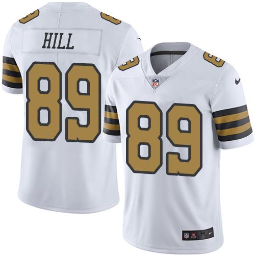Nike Saints 89 Josh Hill White Mens Stitched Nfl Limited Rush Jersey