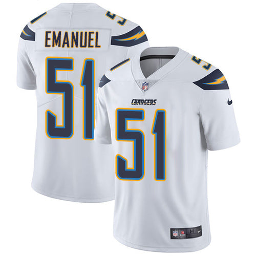 Nike San Diego Chargers 51 Kyle Emanuel White Mens Stitched Nfl Vapor Untouchable Limited Jersey