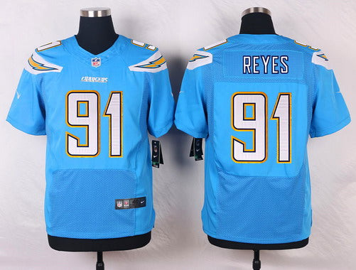 Nike San Diego Chargers 91 Kendall Reyes Light Blue Alternate Nfl Nike Elite Jersey
