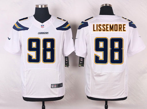 Nike San Diego Chargers 98 Sean Lissemore White Road Nfl Nike Elite Jersey