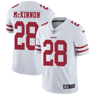 Nike San Francisco 49ers 28 Jerick Mckinnon White Mens Stitched Nfl Vapor Untouchable Limited Jersey