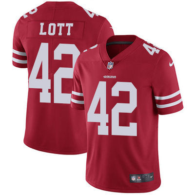 Nike San Francisco 49ers 42 Ronnie Lott Red Team Color Mens Stitched Nfl Vapor Untouchable Limited Jersey