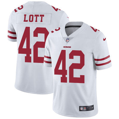 Nike San Francisco 49ers 42 Ronnie Lott White Mens Stitched Nfl Vapor Untouchable Limited Jersey
