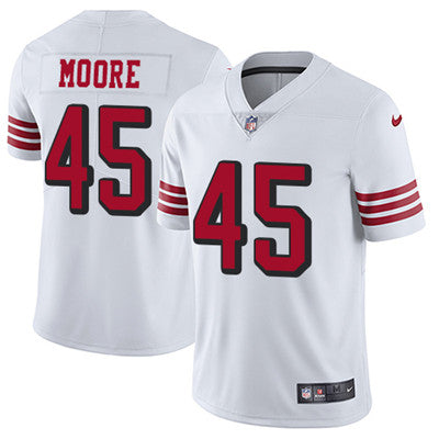 Nike San Francisco 49ers 45 Tarvarius Moore White Rush Mens Stitched Nfl Vapor Untouchable Limited Jersey