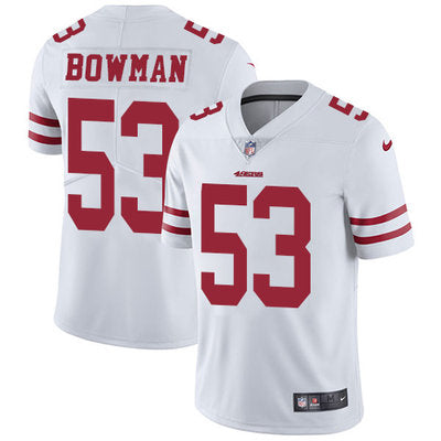 Nike San Francisco 49ers 53 Navorro Bowman White Mens Stitched Nfl Vapor Untouchable Limited Jersey