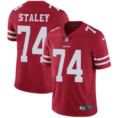 Nike San Francisco 49ers 74 Joe Staley Red Team Color Mens Stitched Nfl Vapor Untouchable Limited Jersey