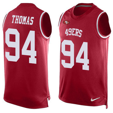 Nike San Francisco 49ers 94 Solomon Thomas Red Team Color Mens Stitched Nfl Limited Tank Top Jersey