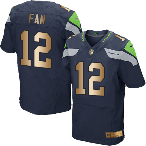 Nike Seahawks 12 Fan Steel Blue Team Color Mens Stitched Nfl Elite Gold Jersey