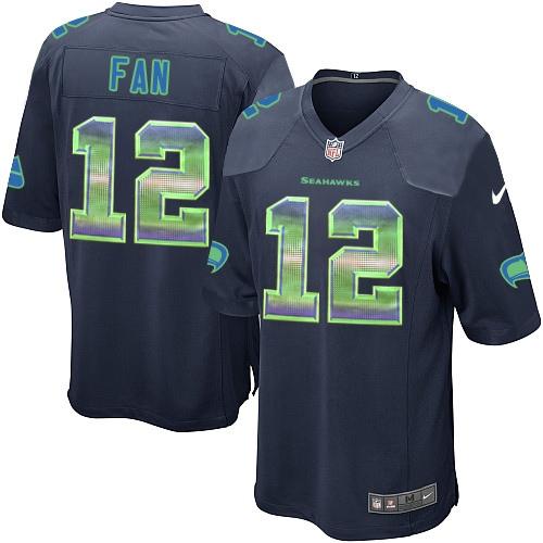 Nike Seahawks 12 Fan Steel Blue Team Color Mens Stitched Nfl Limited Strobe Jersey
