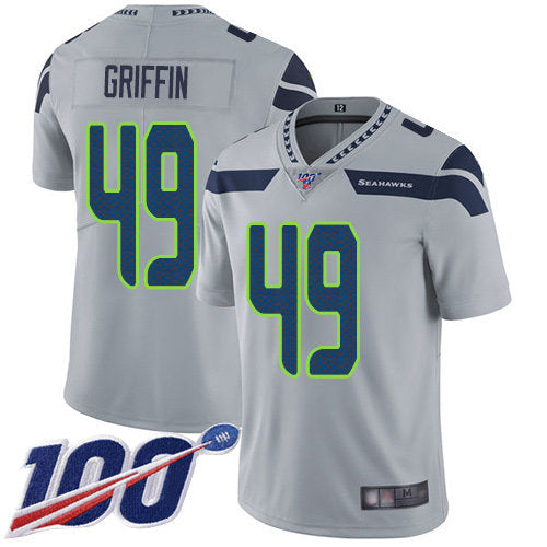 Nike Seahawks 49 Shaquem Griffin Grey Alternate Mens Stitched Nfl 100th Season Vapor Limited Jersey