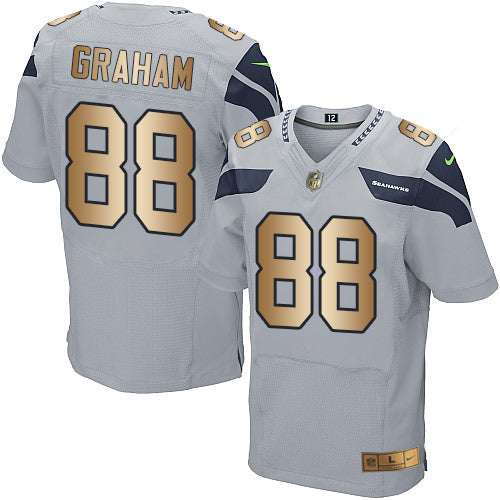 Nike Seahawks 88 Jimmy Graham Grey Alternate Mens Stitched Nfl Elite Gold Jersey
