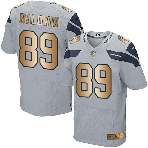 Nike Seahawks 89 Doug Baldwin Grey Alternate Mens Stitched Nfl Elite Gold Jersey