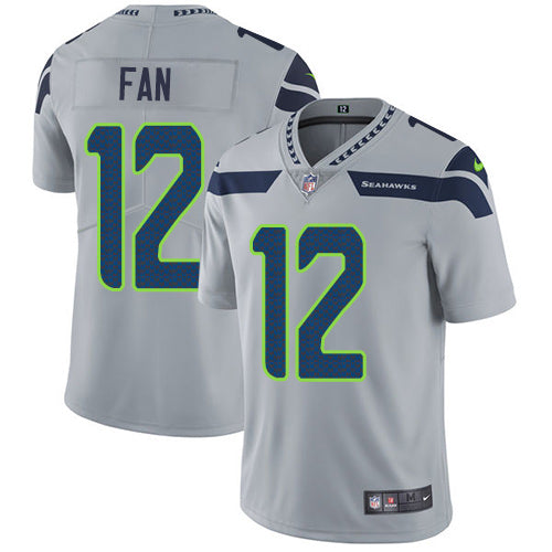 Nike Seattle Seahawks 12 Fan Grey Alternate Mens Stitched Nfl Vapor Untouchable Limited Jersey