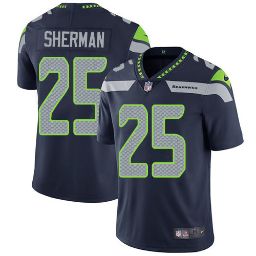 Nike Seattle Seahawks 25 Richard Sherman Steel Blue Team Color Mens Stitched Nfl Vapor Untouchable Limited Jersey