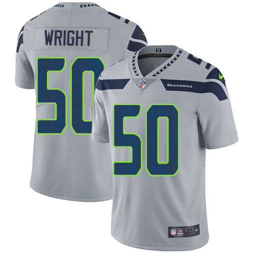 Nike Seattle Seahawks 50 Kj Wright Grey Alternate Mens Stitched Nfl Vapor Untouchable Limited Jersey