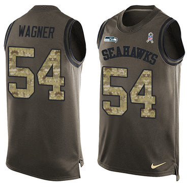 Nike Seattle Seahawks 54 Bobby Wagner Green Mens Stitched Nfl Limited Salute To Service Tank Top Jersey
