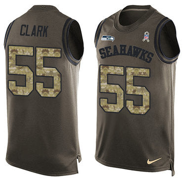 Nike Seattle Seahawks 55 Frank Clark Green Mens Stitched Nfl Limited Salute To Service Tank Top Jersey