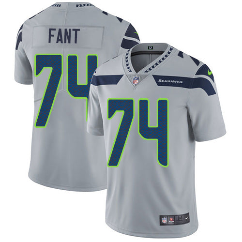 Nike Seattle Seahawks 74 George Fant Grey Alternate Mens Stitched Nfl Vapor Untouchable Limited Jersey