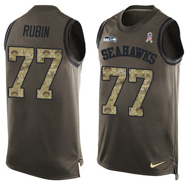 Nike Seattle Seahawks 77 Ahtyba Rubin Green Mens Stitched Nfl Limited Salute To Service Tank Top Jersey