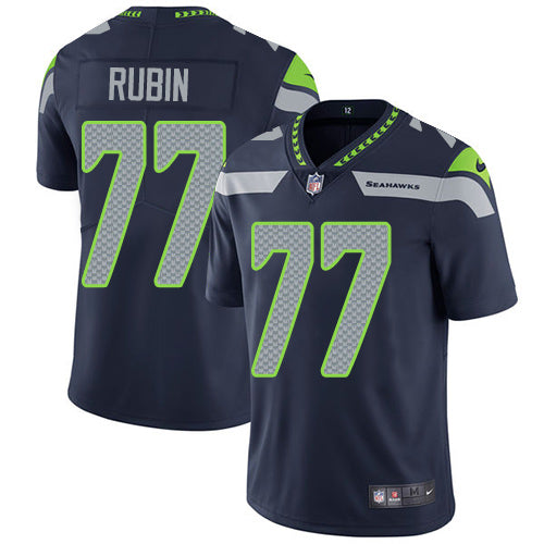 Nike Seattle Seahawks 77 Ahtyba Rubin Steel Blue Team Color Mens Stitched Nfl Vapor Untouchable Limited Jersey