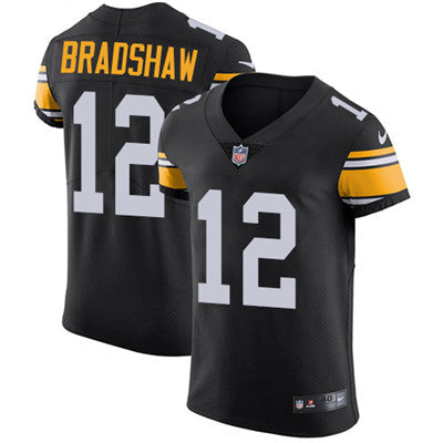 Nike Steelers 12 Terry Bradshaw Black Alternate Mens Stitched Nfl Vapor Untouchable Elite Jersey