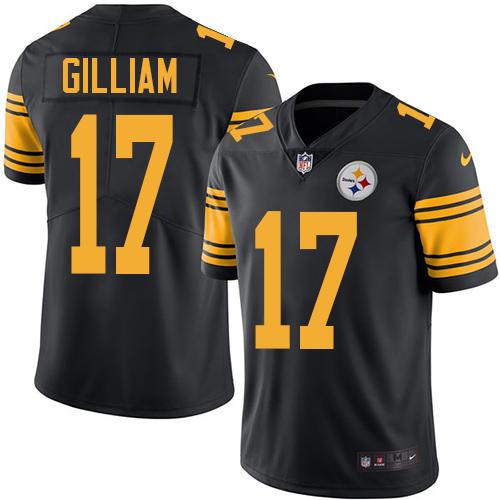 Nike Steelers 17 Joe Gilliam Black Mens Stitched Nfl Limited Rush Jersey