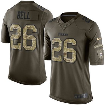 Nike Steelers 26 Leveon Bell Green Mens Stitched Nfl Limited 2015 Salute To Service Jersey