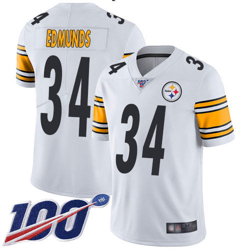 Nike Steelers 34 Terrell Edmunds White Mens Stitched Nfl 100th Season Vapor Limited Jersey