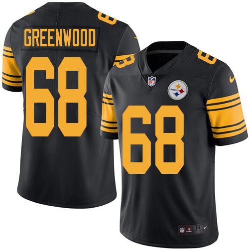 Nike Steelers 68 Lc Greenwood Black Mens Stitched Nfl Limited Rush Jersey