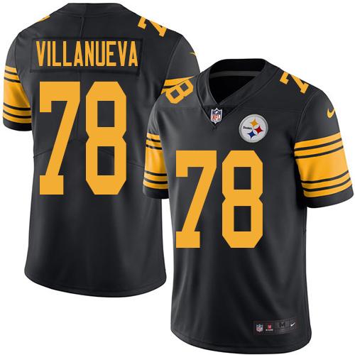 Nike Steelers 78 Alejandro Villanueva Black Mens Stitched Nfl Limited Rush Jersey