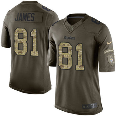 Nike Steelers 81 Jesse James Green Mens Stitched Nfl Limited 2015 Salute To Service Jersey