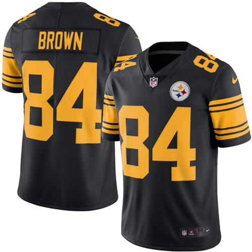 Nike Steelers 84 Antonio Brown Black Mens Stitched Nfl Limited Rush Jersey