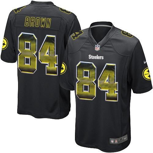 Nike Steelers 84 Antonio Brown Black Team Color Mens Stitched Nfl Limited Strobe Jersey