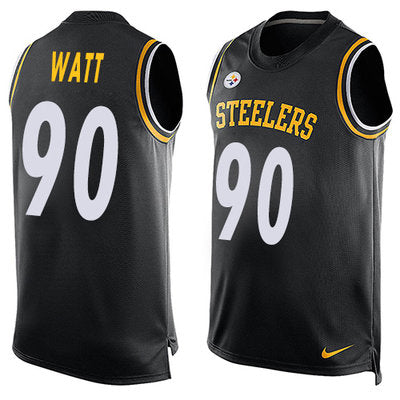 Nike Steelers 90 T J Watt Black Team Color Mens Stitched Nfl Limited Tank Top Jersey