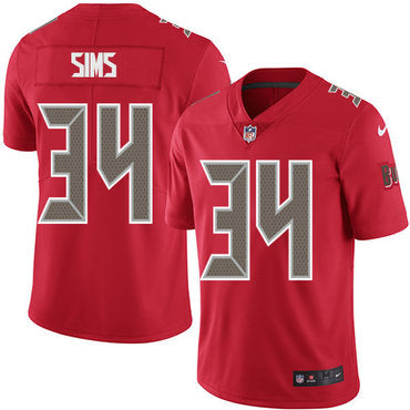 Nike Tampa Bay Buccaneers 34 Charles Sims Red Mens Stitched Nfl Limited Rush Jersey