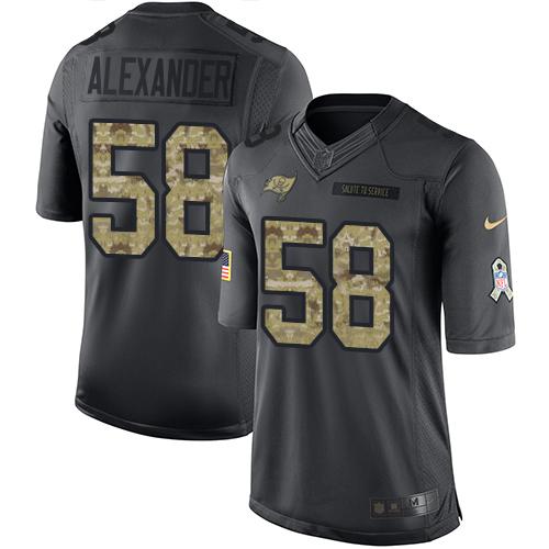 Nike Tampa Bay Buccaneers 58 Kwon Alexander Black Mens Stitched Nfl Limited 2016 Salute To Service Jersey