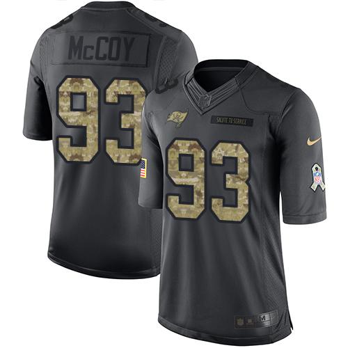 Nike Tampa Bay Buccaneers 93 Gerald Mccoy Black Mens Stitched Nfl Limited 2016 Salute To Service Jersey